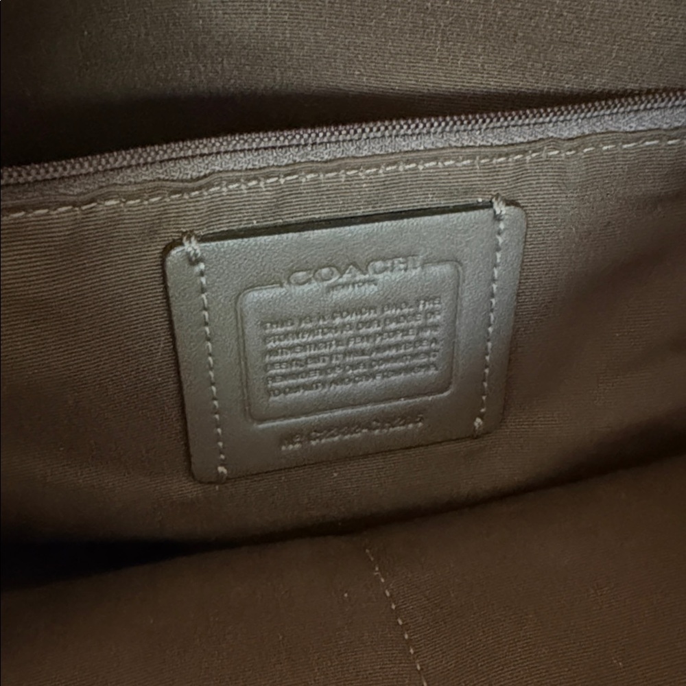 Coach Beige Leather Tote Bag - Picture 5 of 8